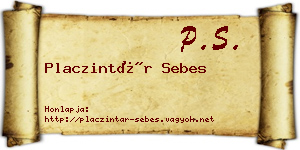 Placzintár Sebes névjegykártya